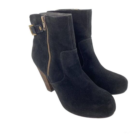 Steve Madden Black Gracieee Suede Black Booties Size 10 - Picture 6 of 10